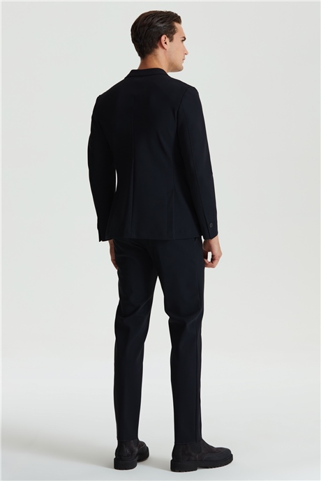 Siyah Teknik Kumaş Takım Elbise | ganiyalcin.com