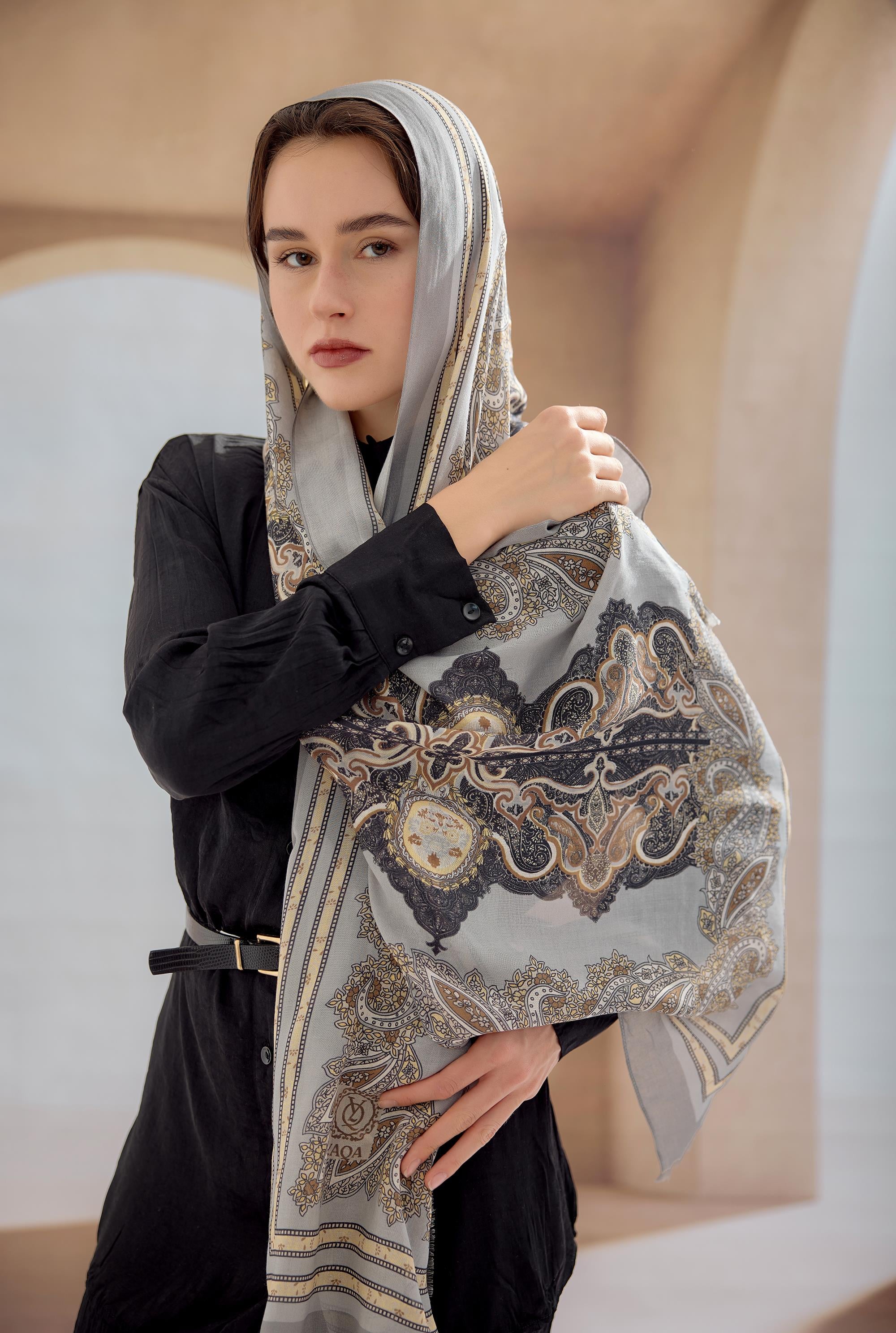 GRİ ETHNIC ŞAL