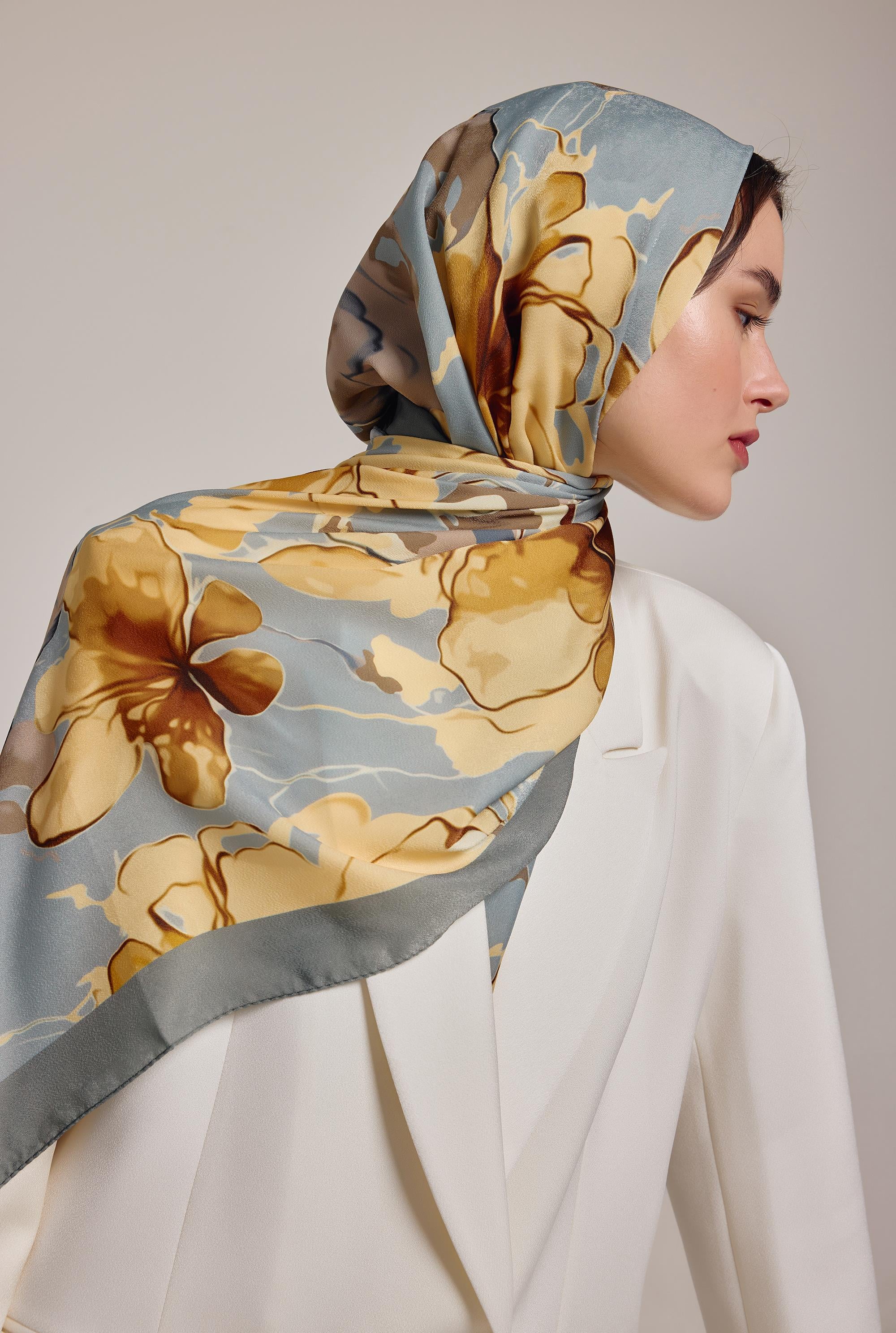 GRİ FLOWER ŞAL