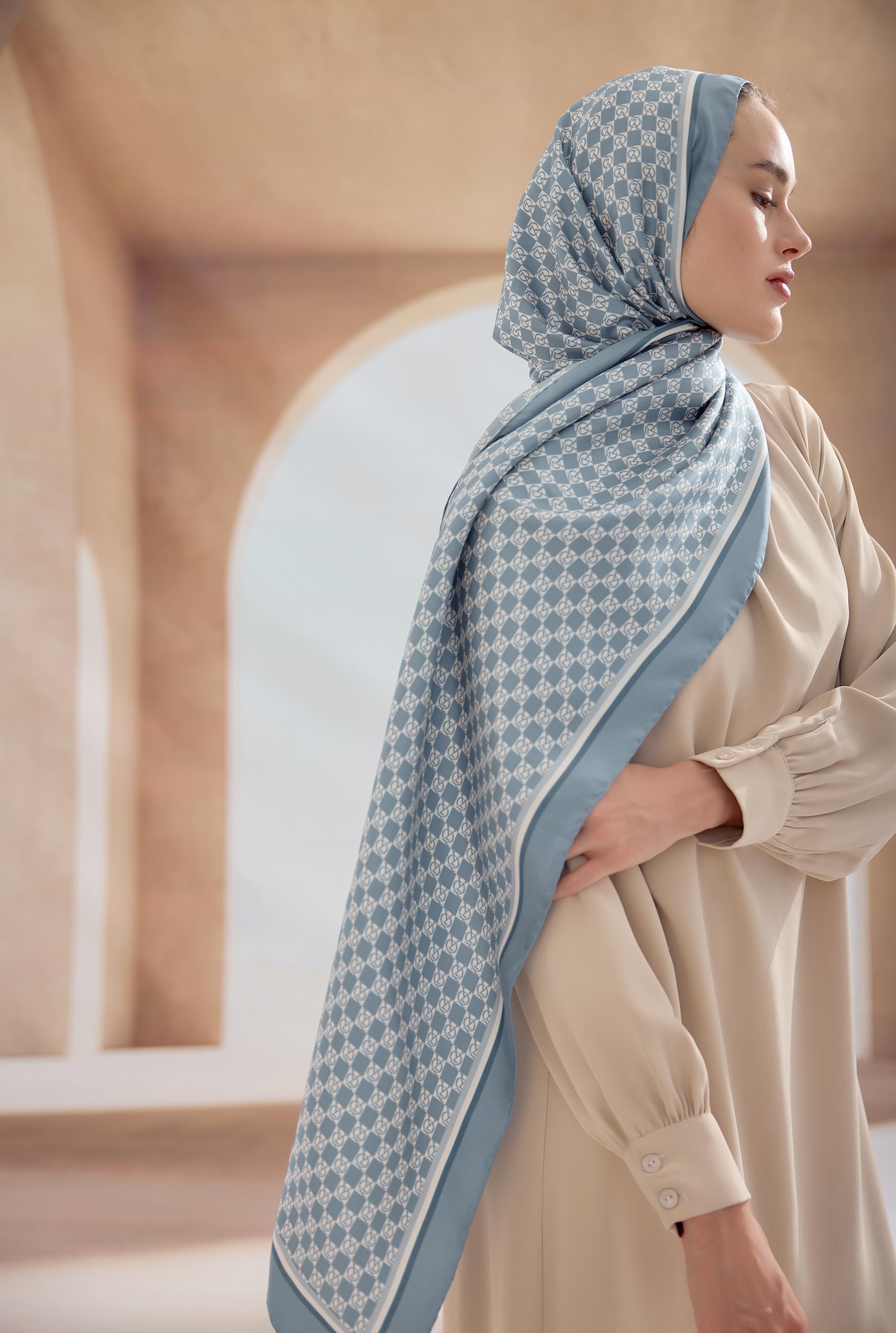 İNDİGO DAMA İPEK ŞAL