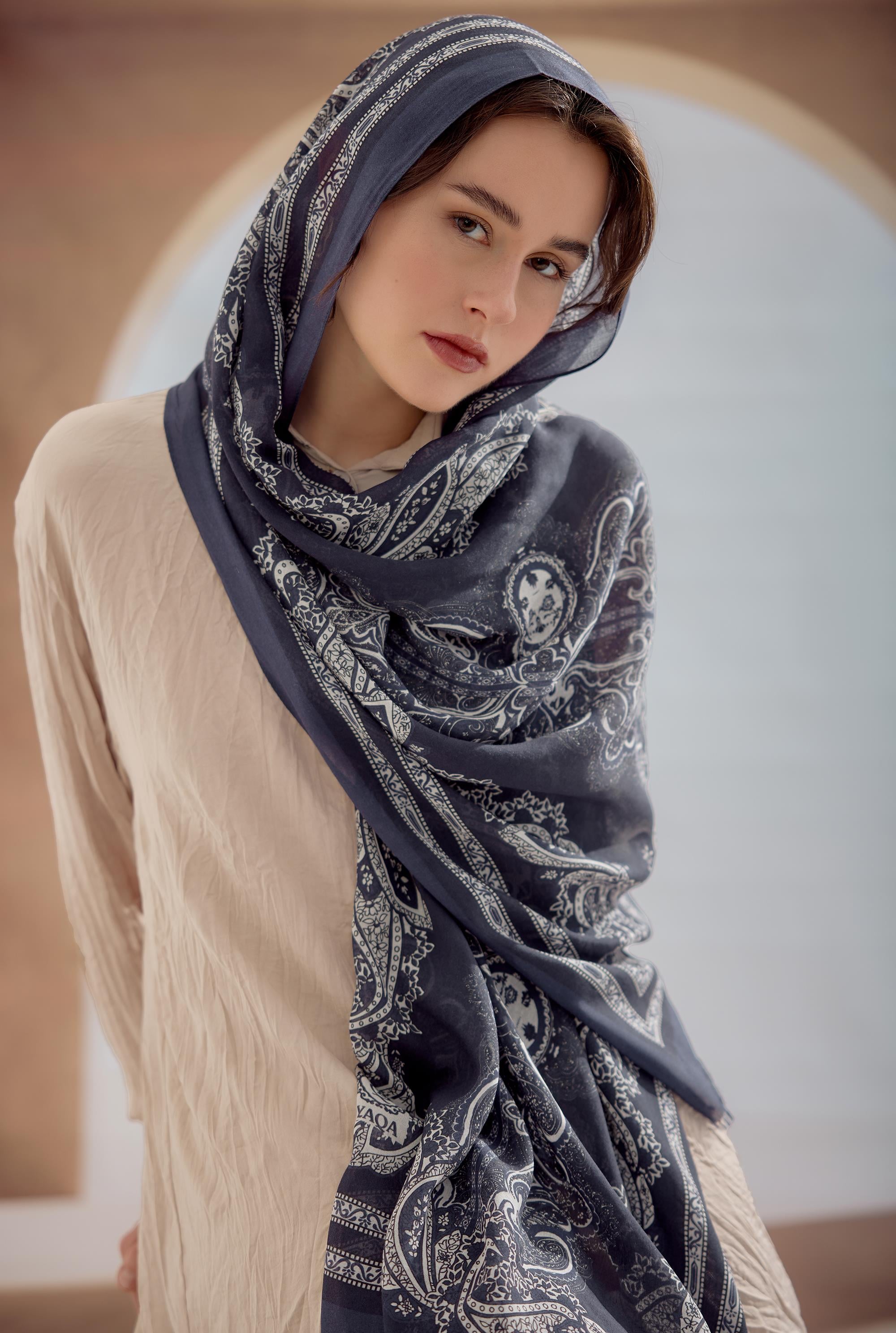 LACİVERT ETHNIC ŞAL