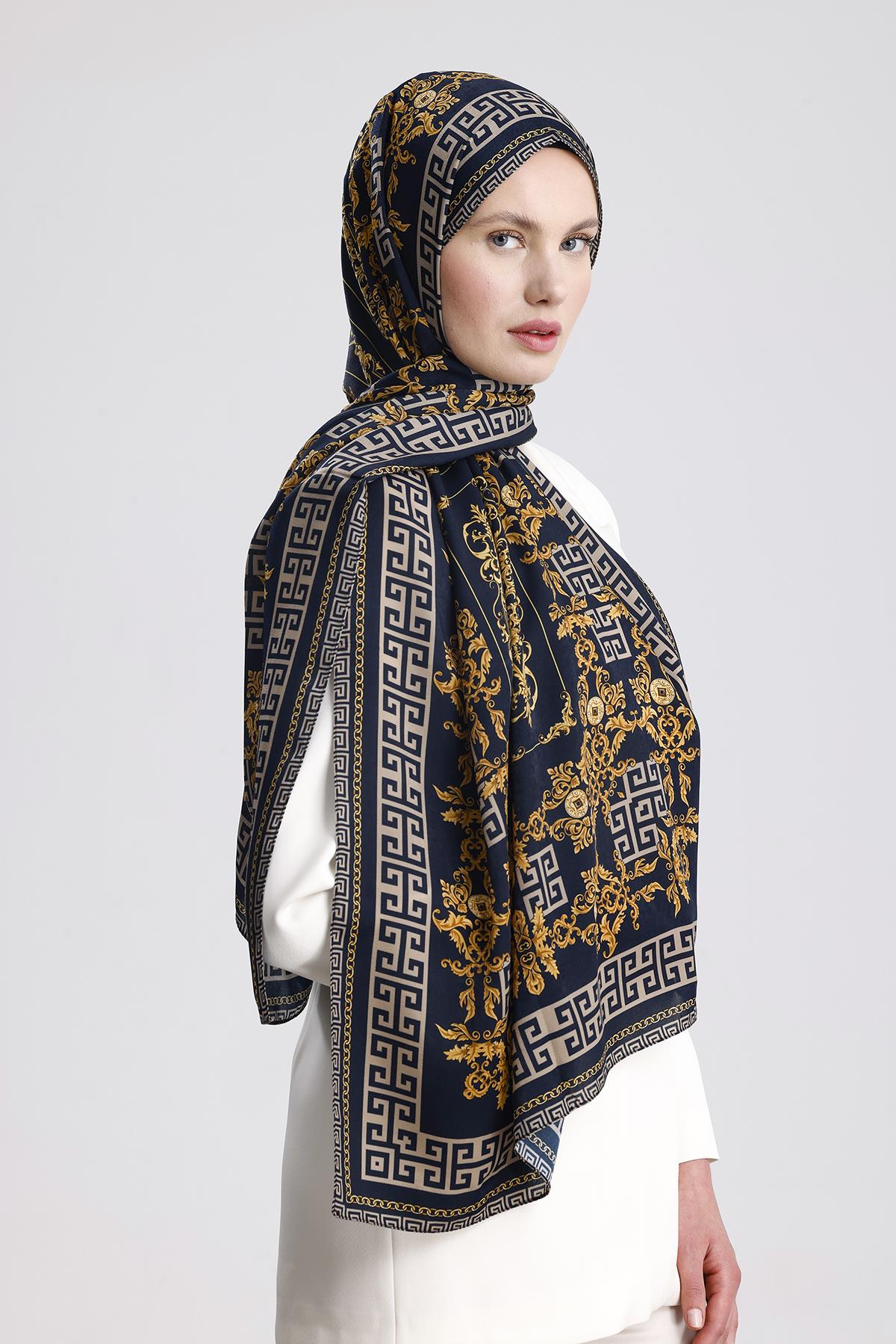 LACİVERT GOLD SCABELLA PREMIUM ŞAL