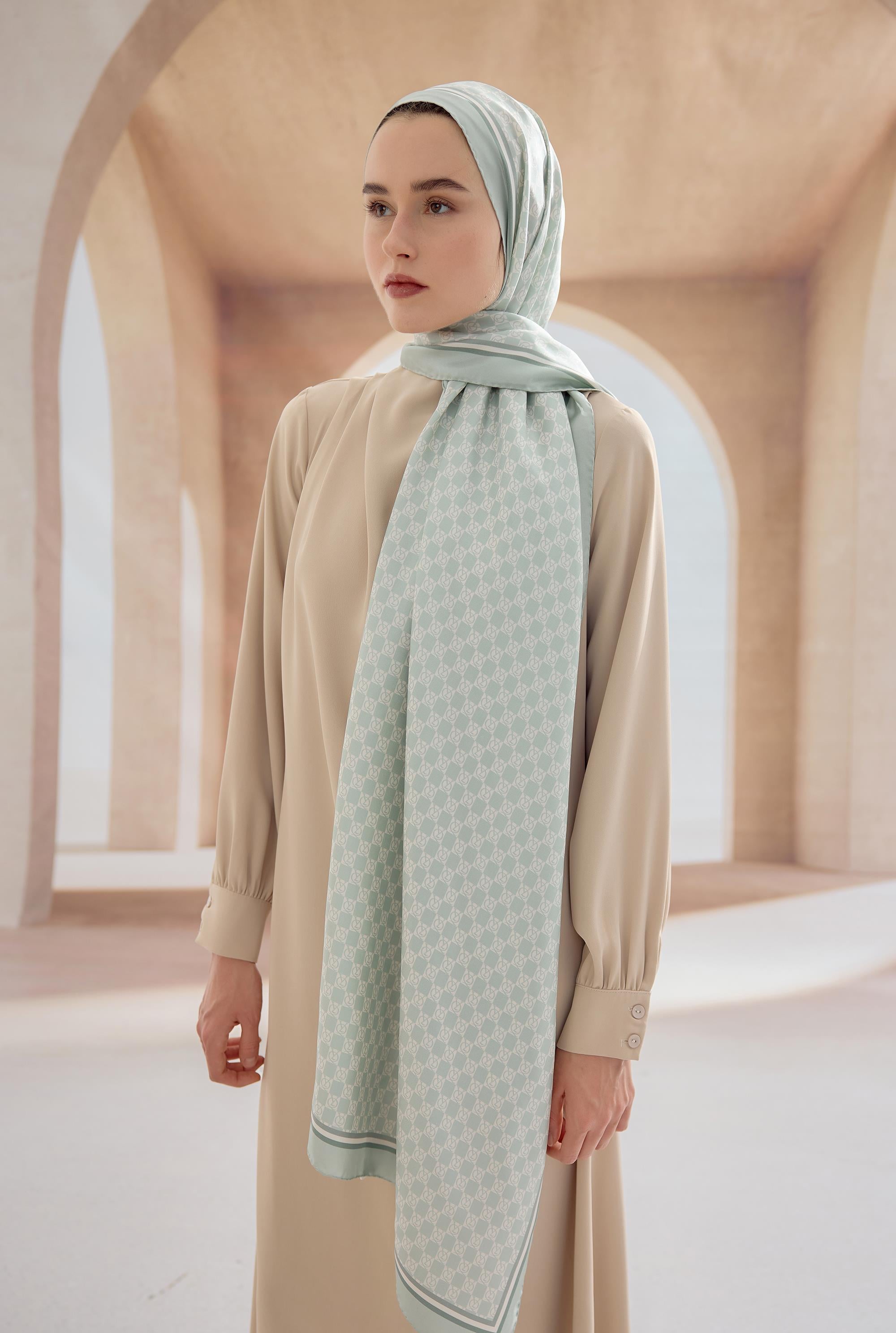 MİNT DAMA İPEK ŞAL