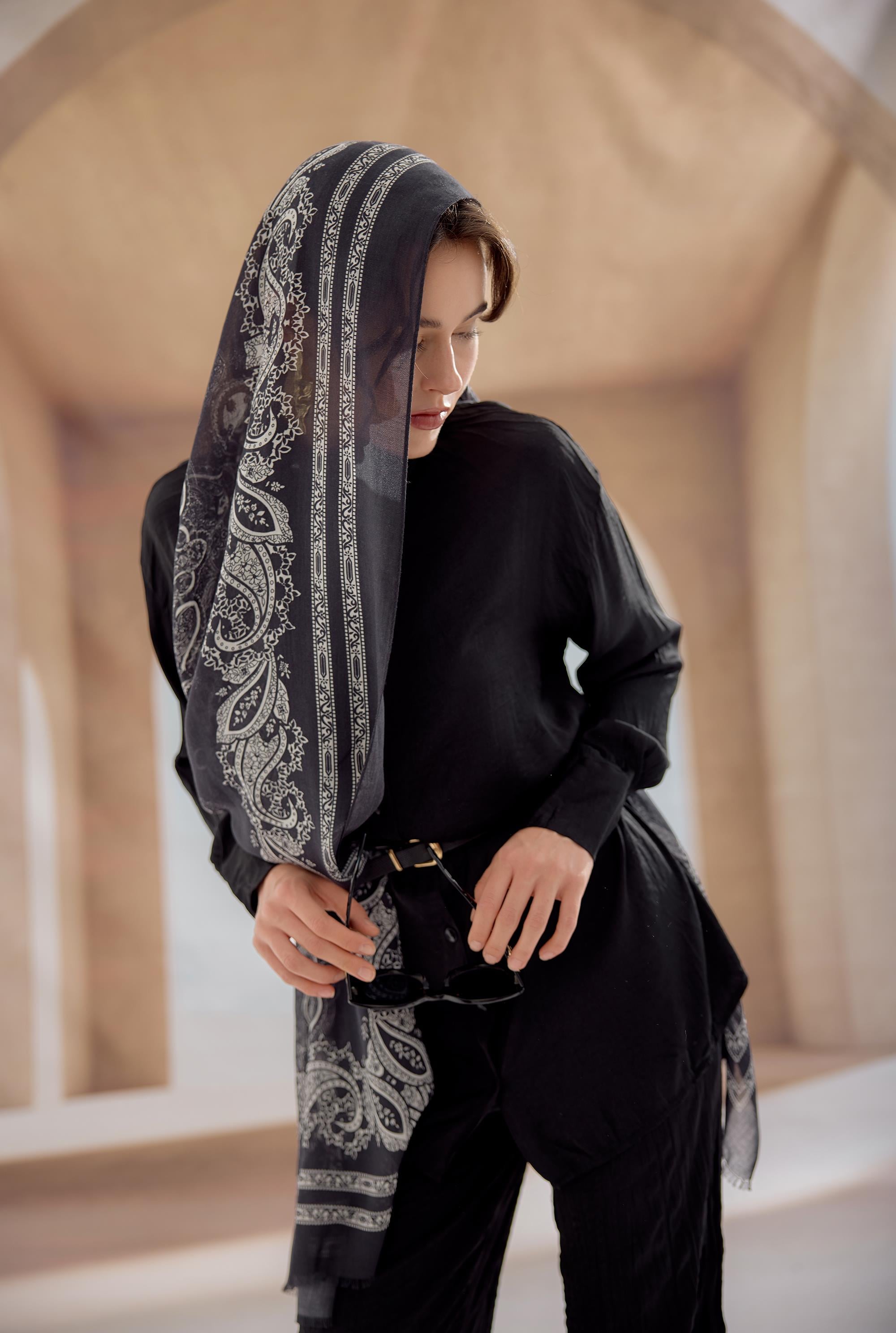 SİYAH ETHNIC ŞAL