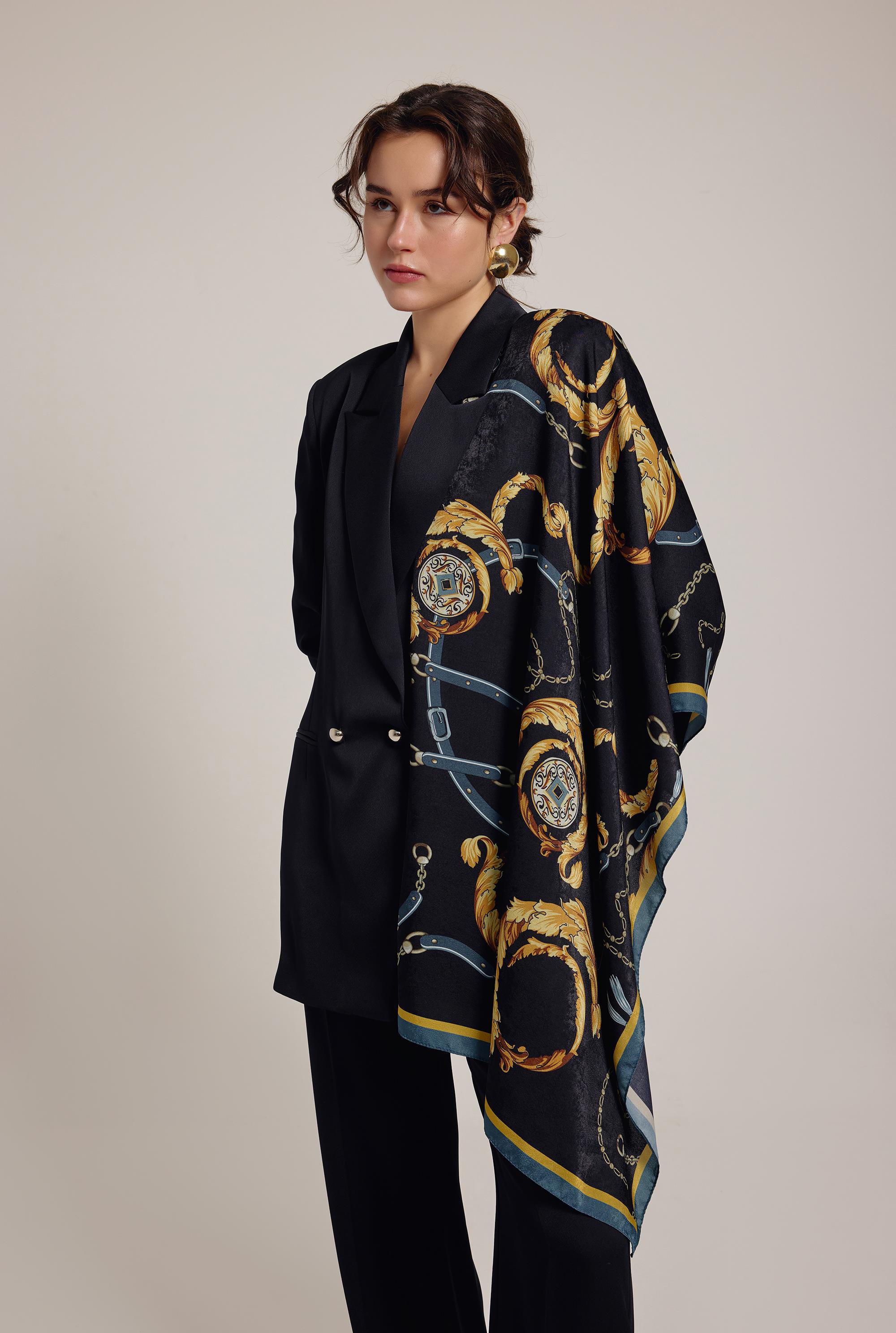 BUZ MAVİSİ CHAIN ŞAL