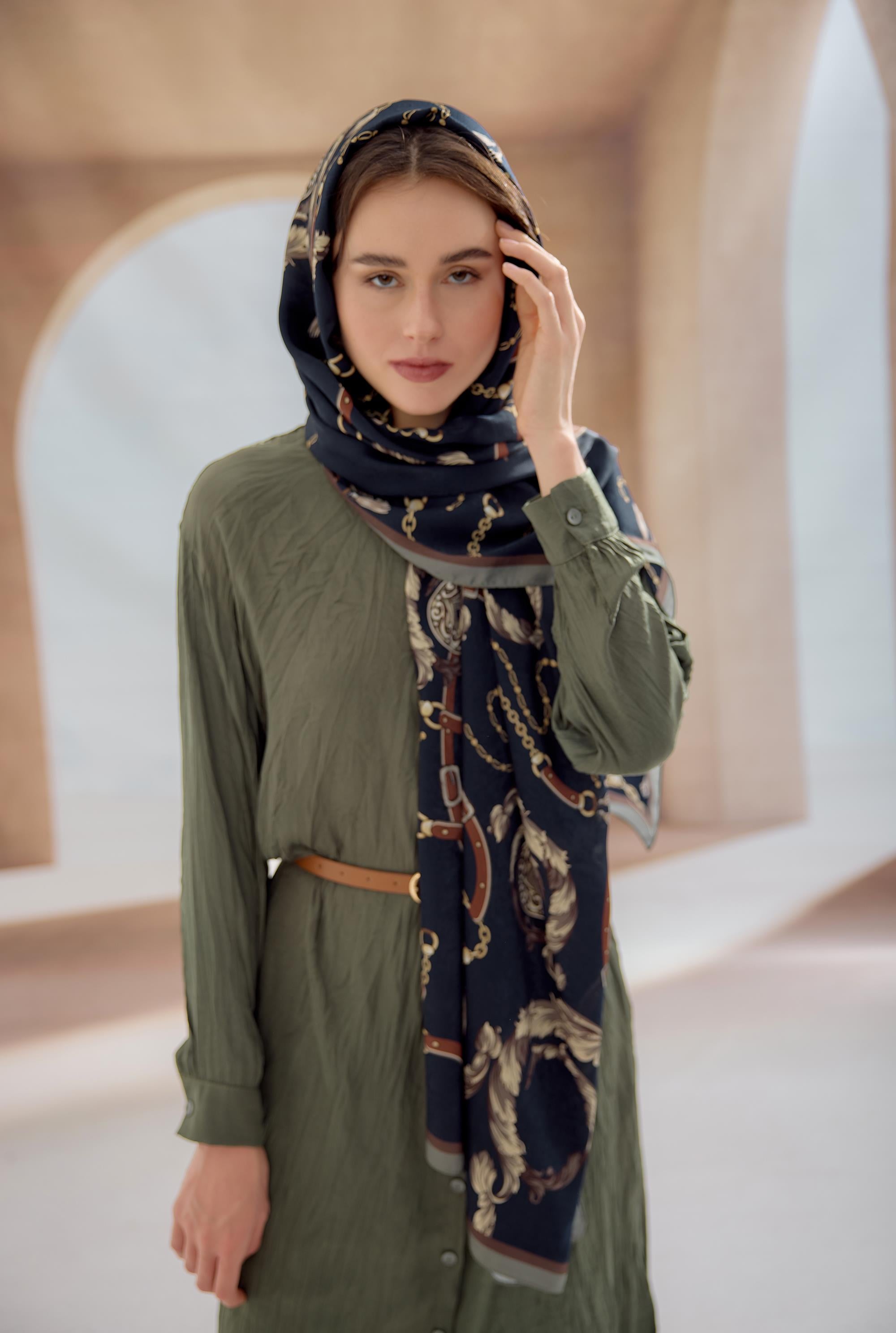 LACİVERT CHAIN ŞAL