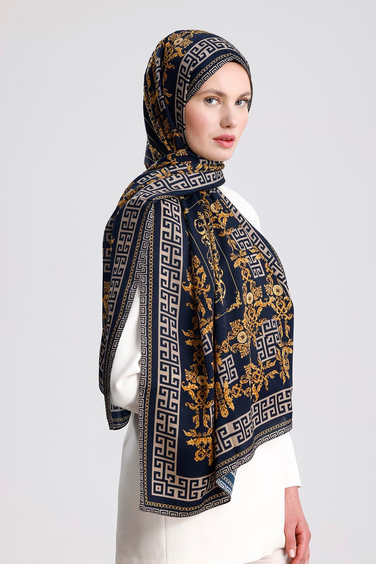 LACİVERT GOLD SCABELLA PREMIUM ŞAL