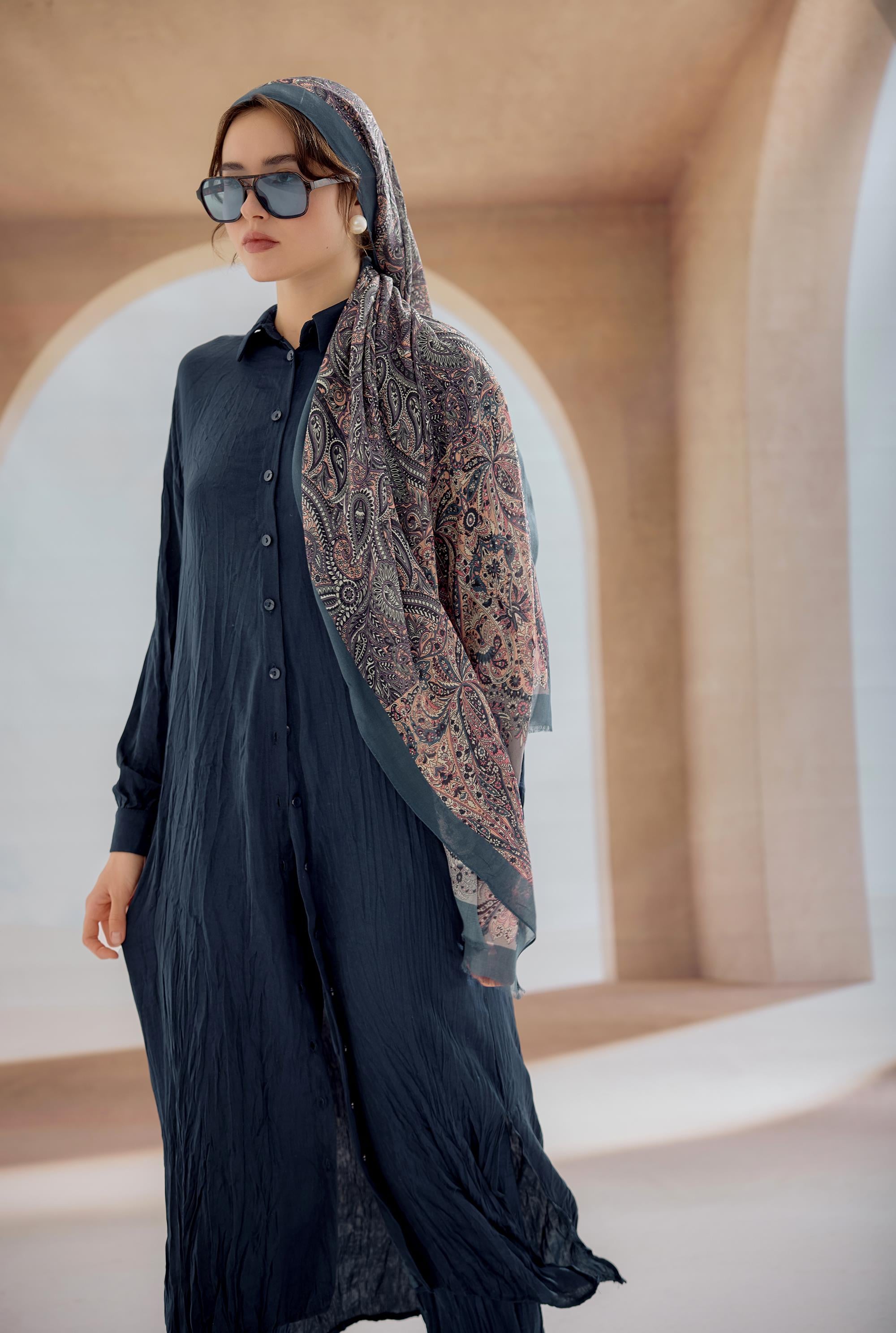 LACİVERT LİNDA ŞAL