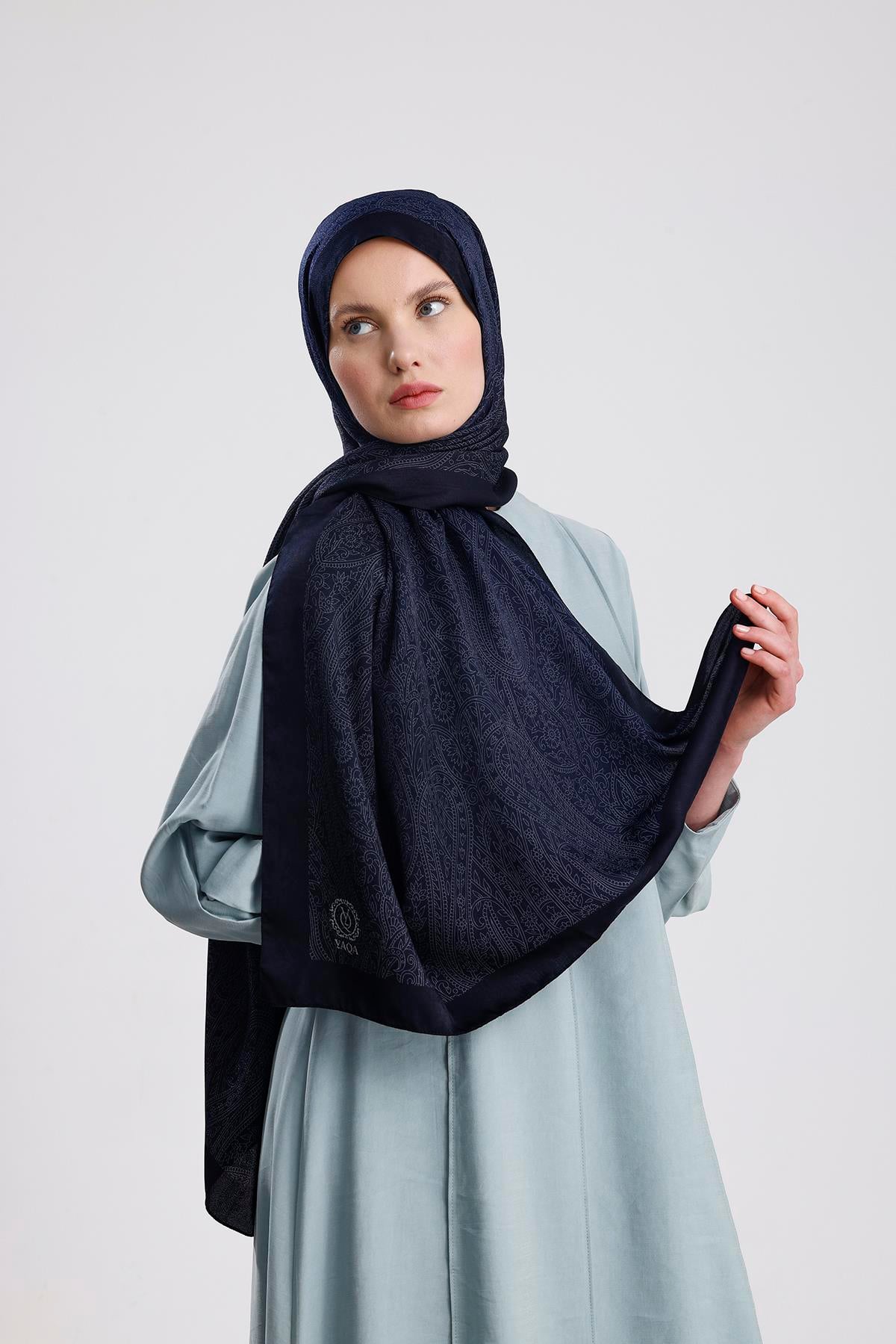 LACİVERT RETRO PREMIUM ŞAL