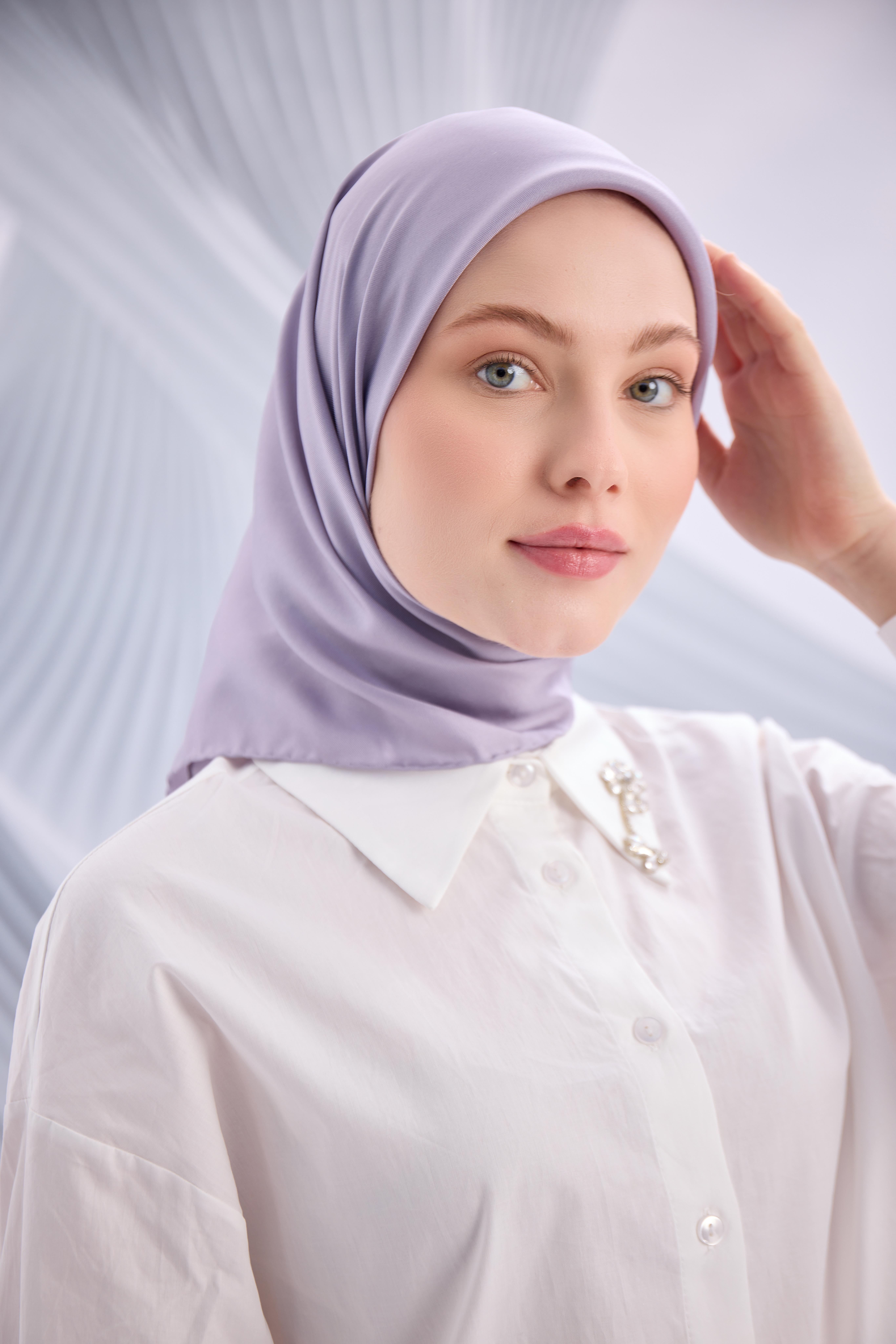 LAVANTA DÜZ TWİLL İPEK EŞARP-YQ01002