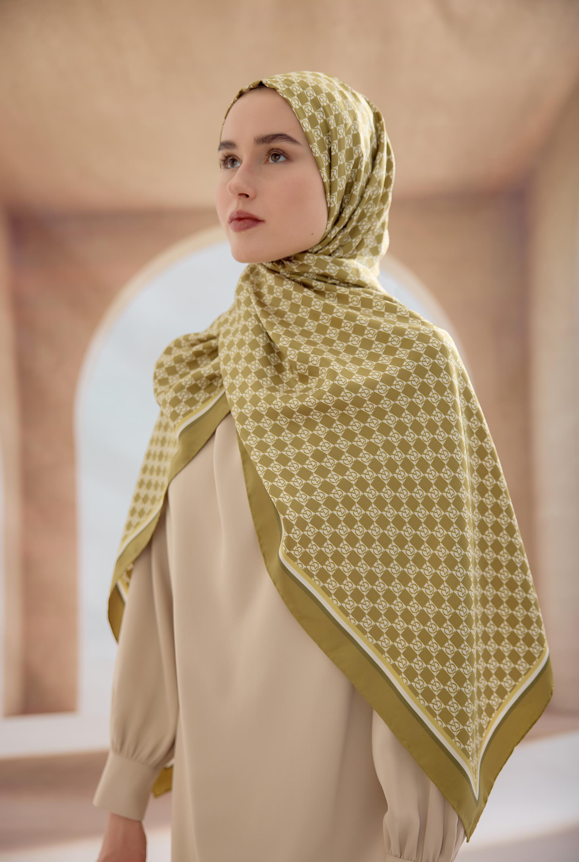 YAĞ YEŞİL DAMA İPEK ŞAL