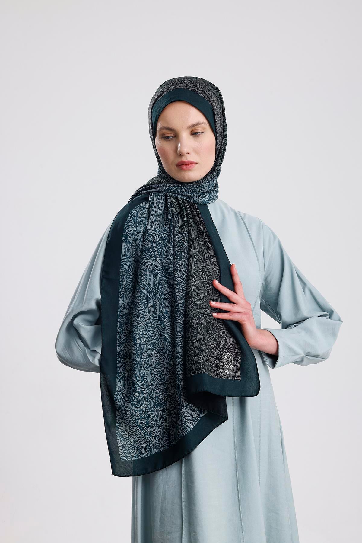 YEŞİL RETRO PREMIUM ŞAL