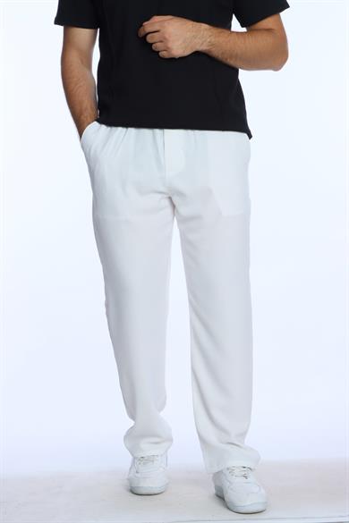 Ars 1225 Lastikli Keten Baggy Beyaz