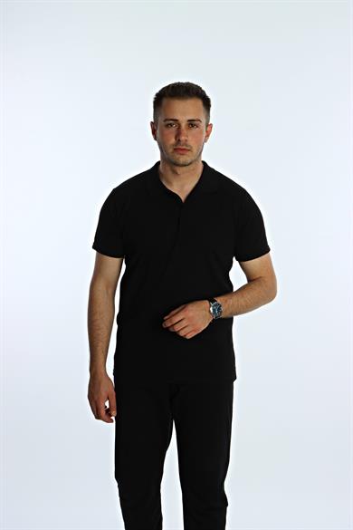 Betep Polo Yaka Tşört Siyah