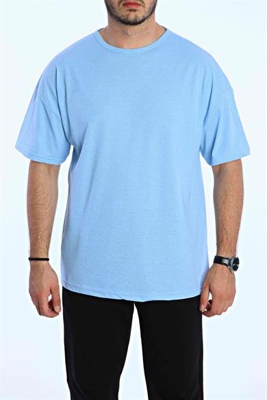Düz Eko Oversize Tşört Bebe Mavi