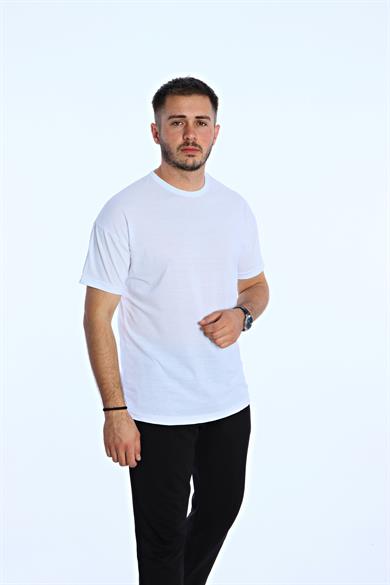 Düz Eko Oversize Tşört Beyaz