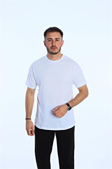 Düz Eko Oversize Tşört Beyaz