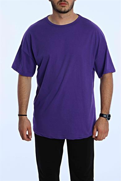 Düz Eko Oversize Tşört Mor