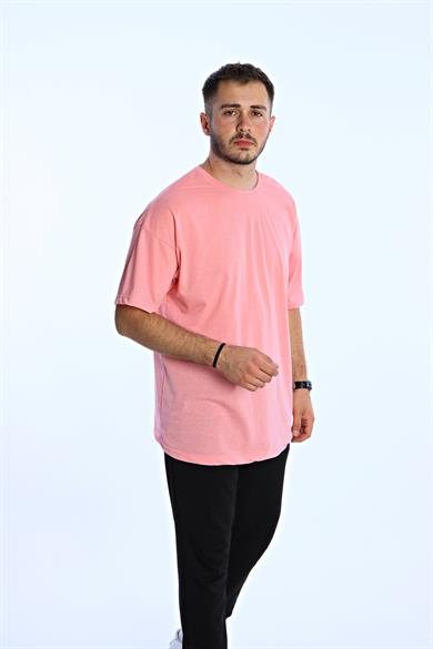 Düz Eko Oversize Tşört Pembe