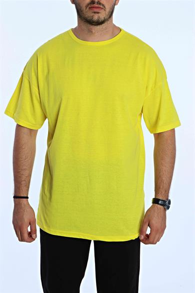 Düz Eko Oversize Tşört Sarı