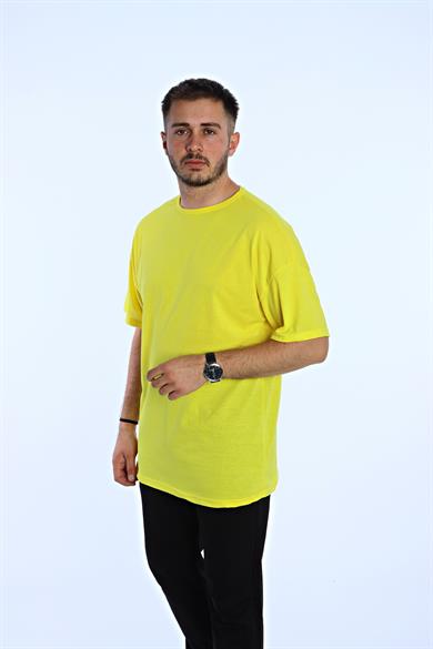Düz Eko Oversize Tşört Sarı