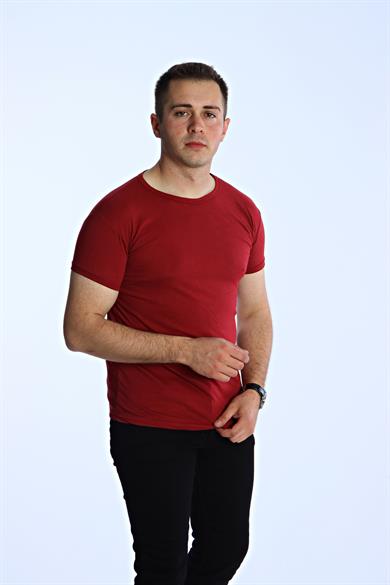 Eg38 Eko Slimfit Basic Tişört Bordo