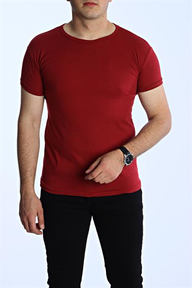 Eg38 Eko Slimfit Basic Tişört Bordo