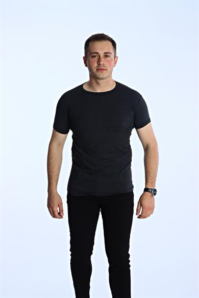 Eg38 Eko Slimfit Basic Tişört Füme