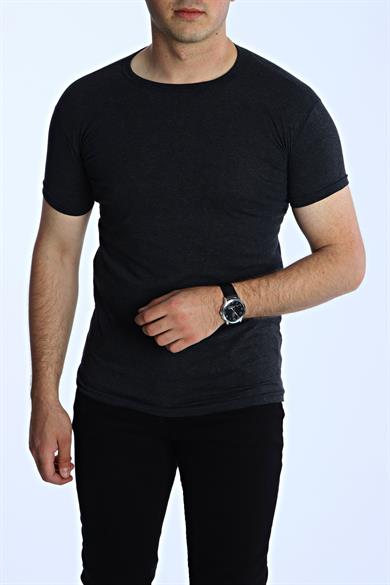 Eg38 Eko Slimfit Basic Tişört Füme