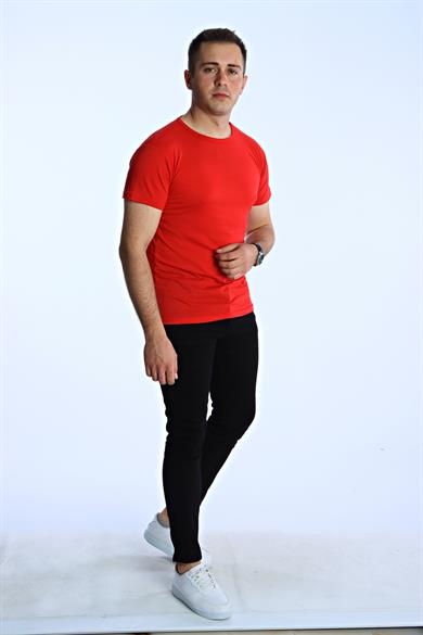 Eg38 Eko Slimfit Basic Tişört Kırmızı