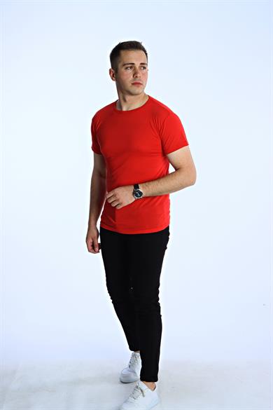 Eg38 Eko Slimfit Basic Tişört Kırmızı