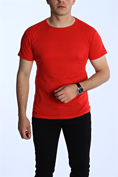 Eg38 Eko Slimfit Basic Tişört Kırmızı