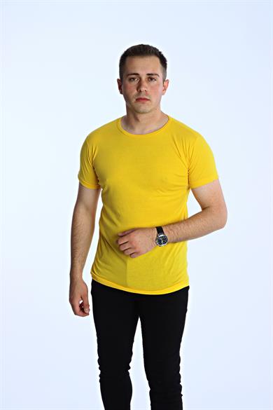 Eg38 Eko Slimfit Basic Tişört Sarı