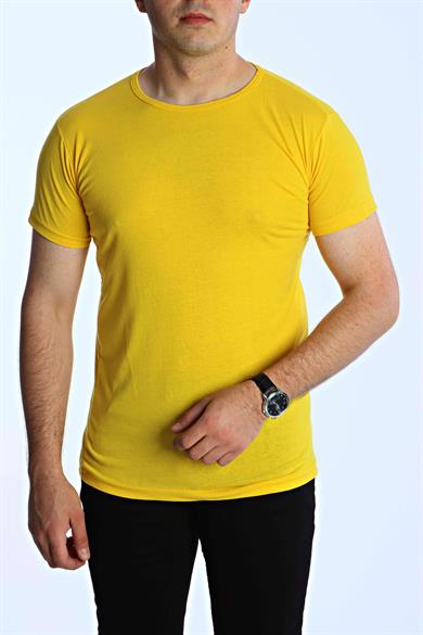 Eg38 Eko Slimfit Basic Tişört Sarı