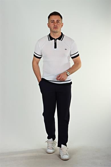 Eg38 Nakışlı Triko Tişört Beyaz