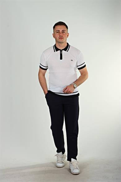 Eg38 Nakışlı Triko Tişört Beyaz