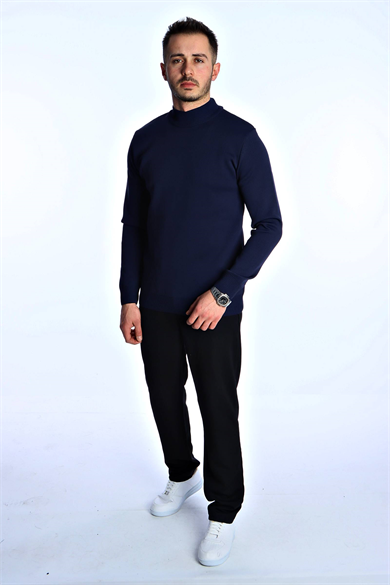 Eg38 Pike Yarım Boğazlı Triko Lacivert