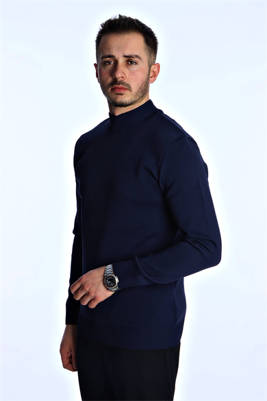 Eg38 Pike Yarım Boğazlı Triko Lacivert