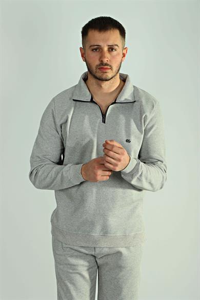 Eg38 Pike Yarım Fermuar Sweat Açık Gri