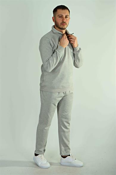 Eg38 Pike Yarım Fermuar Sweat Açık Gri