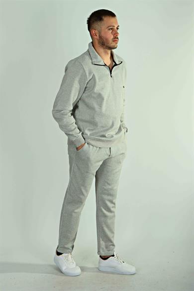 Eg38 Pike Yarım Fermuar Sweat Açık Gri