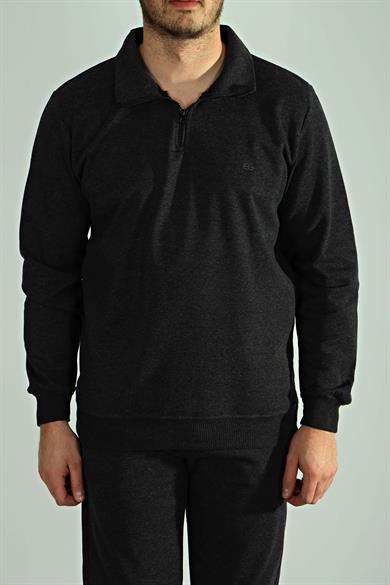 Eg38 Pike Yarım Fermuar Sweat Füme