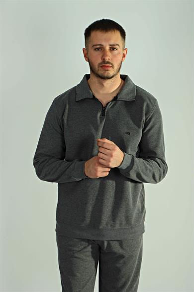 Eg38 Pike Yarım Fermuar Sweat Gri