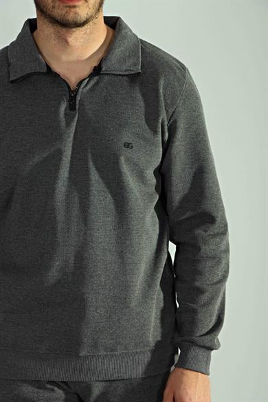 Eg38 Pike Yarım Fermuar Sweat Gri
