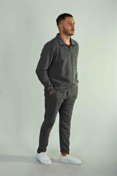 Eg38 Pike Yarım Fermuar Sweat Gri