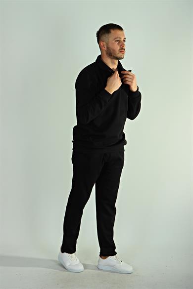 Eg38 Pike Yarım Fermuar Sweat Siyah