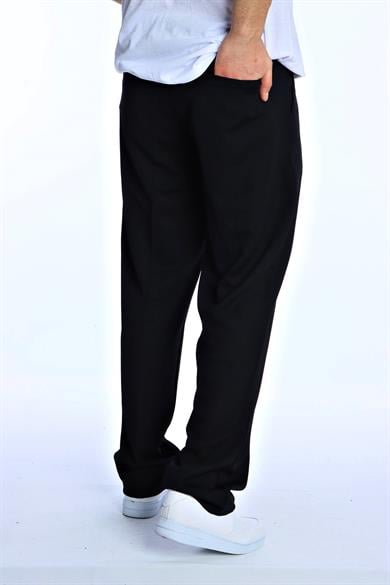 Eg38 Pileli Baggy Kumaş Pantolon Siyah