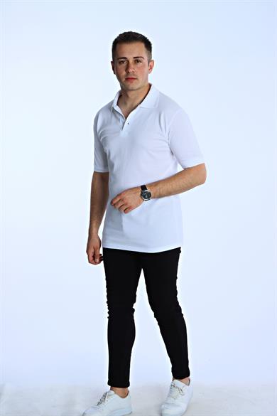 Eg38 Regular Polo Yaka Tişört Beyaz