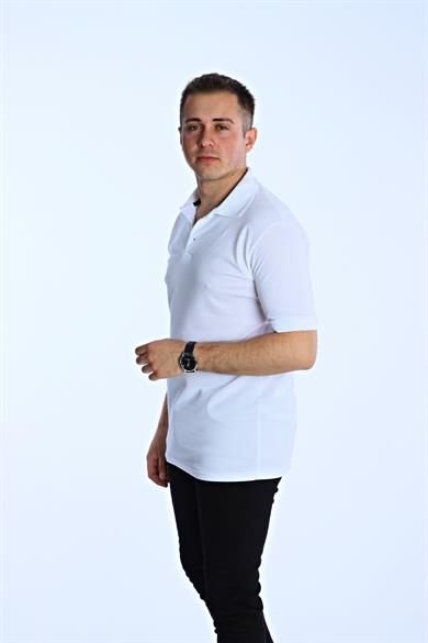 Eg38 Regular Polo Yaka Tişört Beyaz