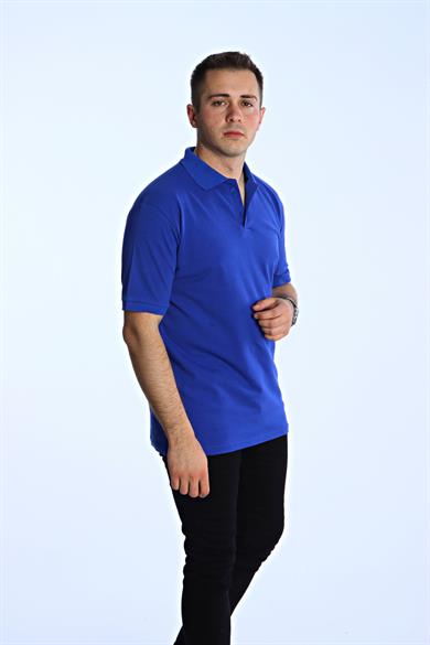 Eg38 Regular Polo Yaka Tişört Saks Mavi